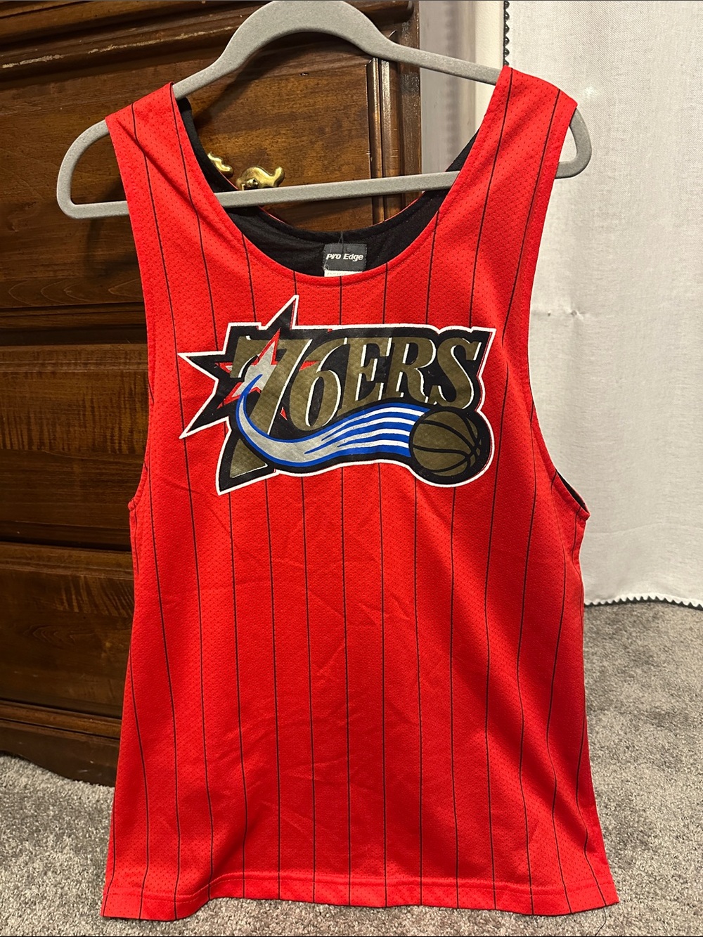 Pro Edge Red 76ers Sleeveless Basketball Jersey